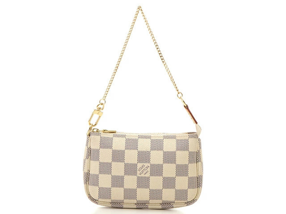 Louis Vuitton Accessory Pouch Clutch Damier Azur White Pochette Accessoires